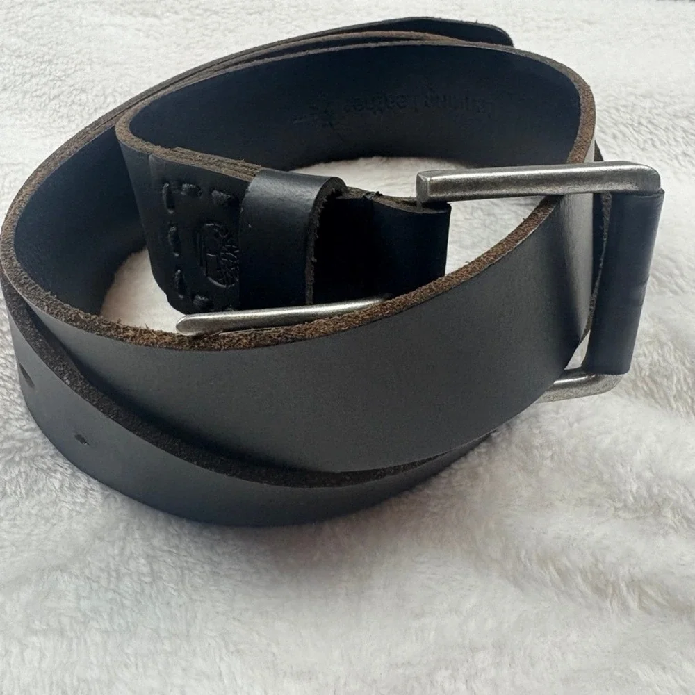 Timberland‎ Black Genuine Leather Belt Men 38/40  Rugged Dependable Work *READ*
